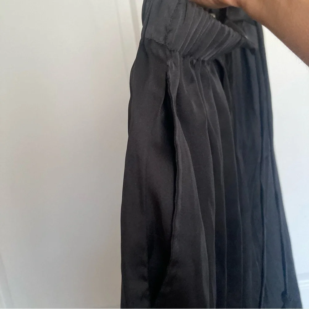 NWOT Intimately Free People Black Satin Lounge Pants Sz XS/S